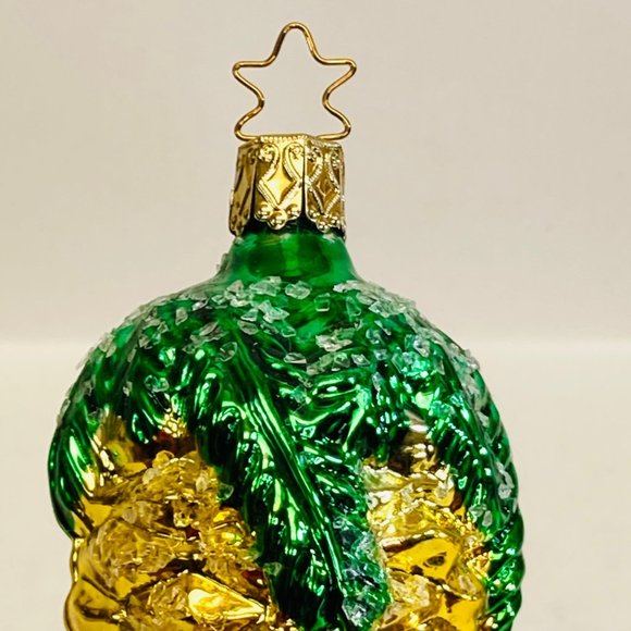 Vintage German Ornament Pinecone with Bird Blown Glass Sugar Glitter as is - Picture 6 of 13